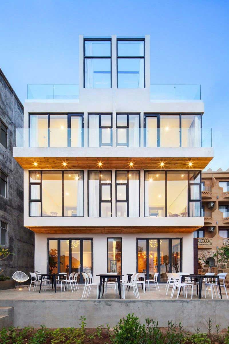 現(xiàn)代工業(yè)風民宿建筑外立面