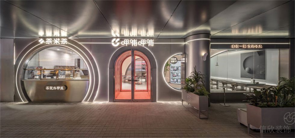 深圳龍崗現(xiàn)代風格火鍋店裝修設(shè)計外立面門頭形象