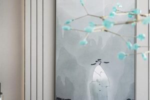 中國畫中國風(fēng)裝修設(shè)計(jì)墻體線條黑白色調(diào)墻體設(shè)計(jì)客廳裝修