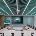 辦公室裝修設計效果圖薄荷綠色會議室環形多功能場地