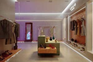 深圳市南山區后?，F代服裝專賣店裝修設計大廳