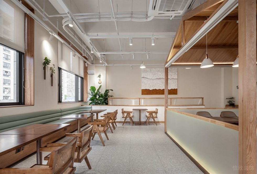 深圳市寶安區(qū)石巖原木風(fēng)甜品店裝修設(shè)計(jì)過(guò)道