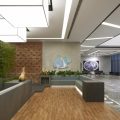 深圳福田大百匯廣場3500平方米工業(yè)主義現(xiàn)代風辦公室裝修案例大堂休閑區(qū)