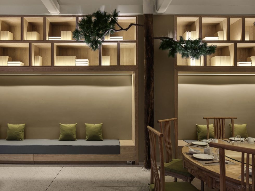 簡約原木風中餐廳溫馨舒適用餐區(qū)裝修設計