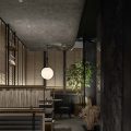 深圳羅湖簡雅日料餐廳吊頂細節(jié)裝修設(shè)計