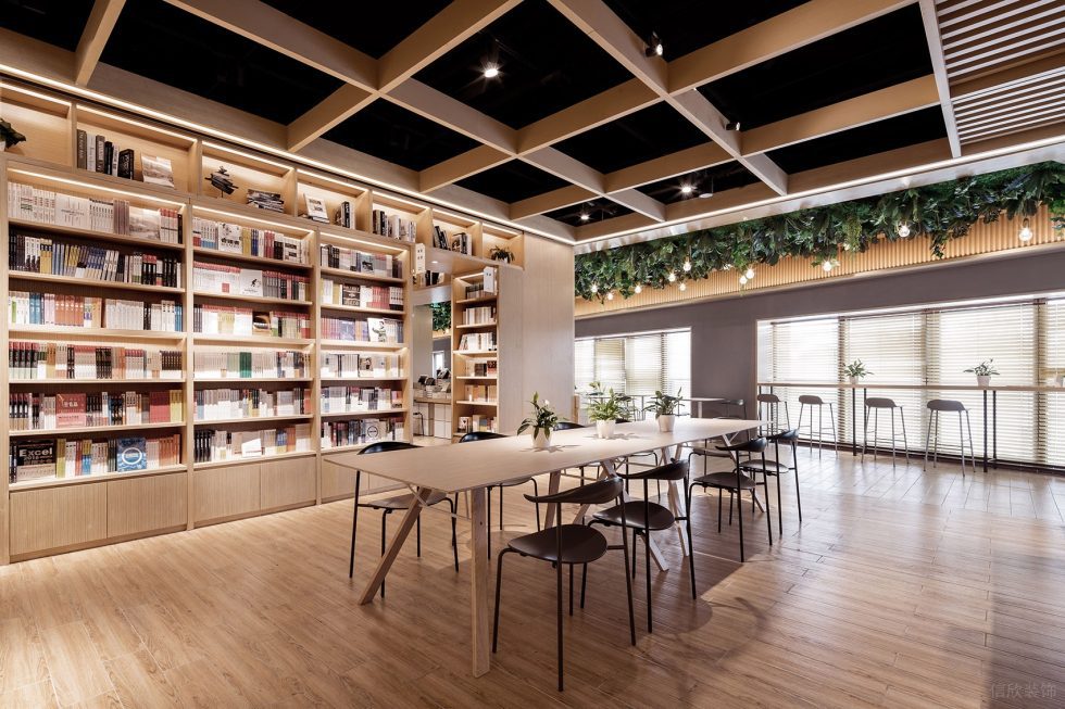 深圳市羅湖區(qū)銀湖現(xiàn)代風(fēng)原木風(fēng)書店裝修設(shè)計 閱讀區(qū)二