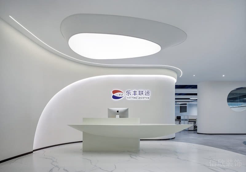 南山區(qū)科技園香港中文大學(xué)深圳產(chǎn)學(xué)白色主調(diào)公司裝修設(shè)計方案 前臺服務(wù)區(qū)