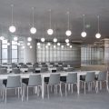 素色調現代簡約風辦公室裝修設計灰白色職工餐廳