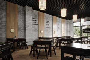 深圳羅湖布心面館墻面青磚片裝修設(shè)計(jì)