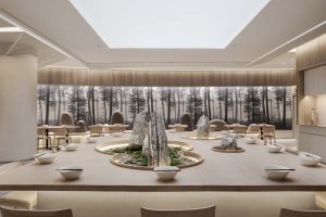 深圳羅湖萬(wàn)象城開開面館中間大方桌裝修設(shè)計(jì)